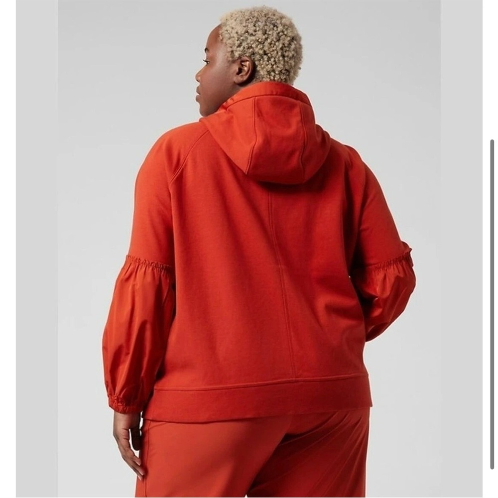 Athleta On My Way Triumph Hoodie Full Zip Organic Cotton Brick Red Size 2X - Picture 2 of 11